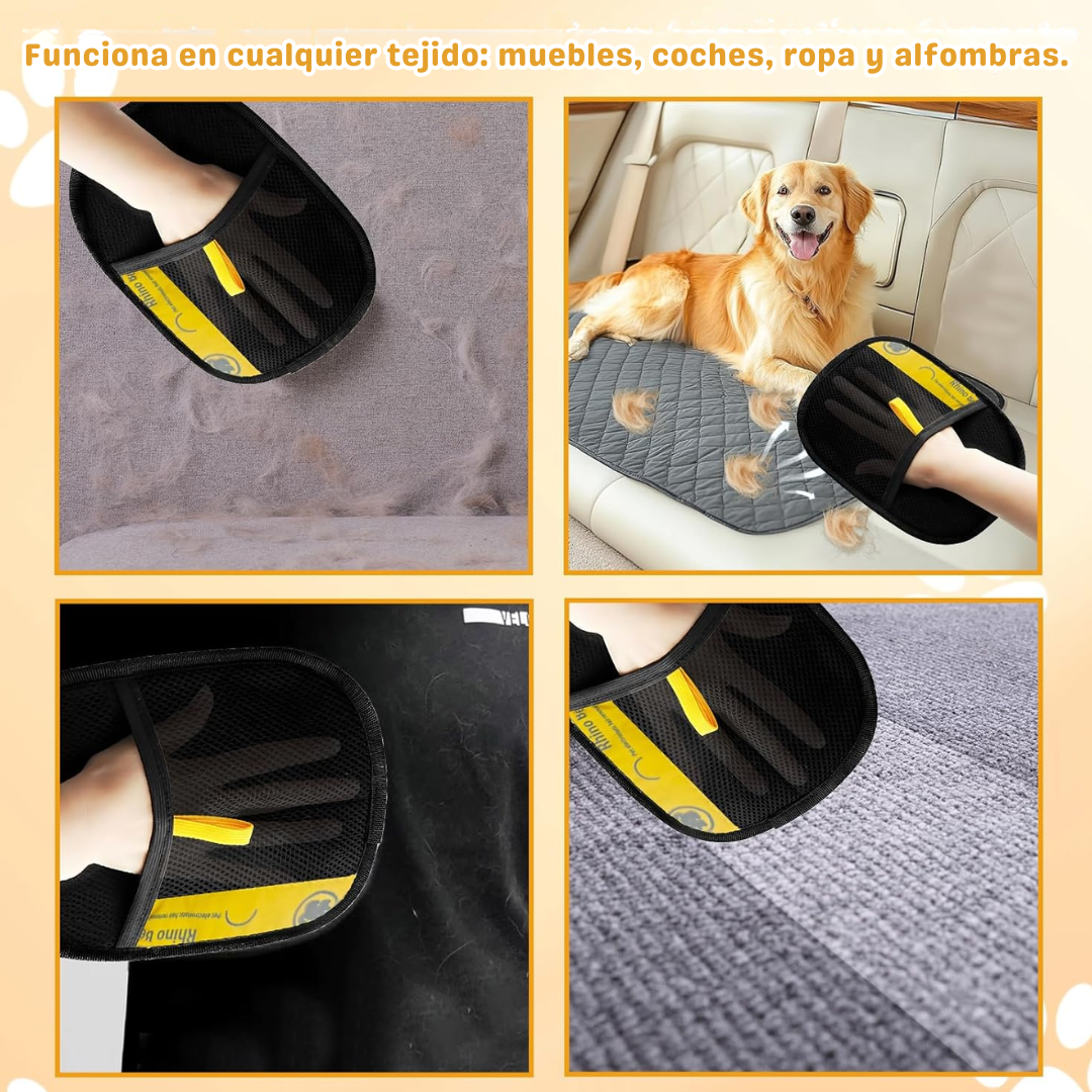 Guante electrostático quita pelos y pelusas